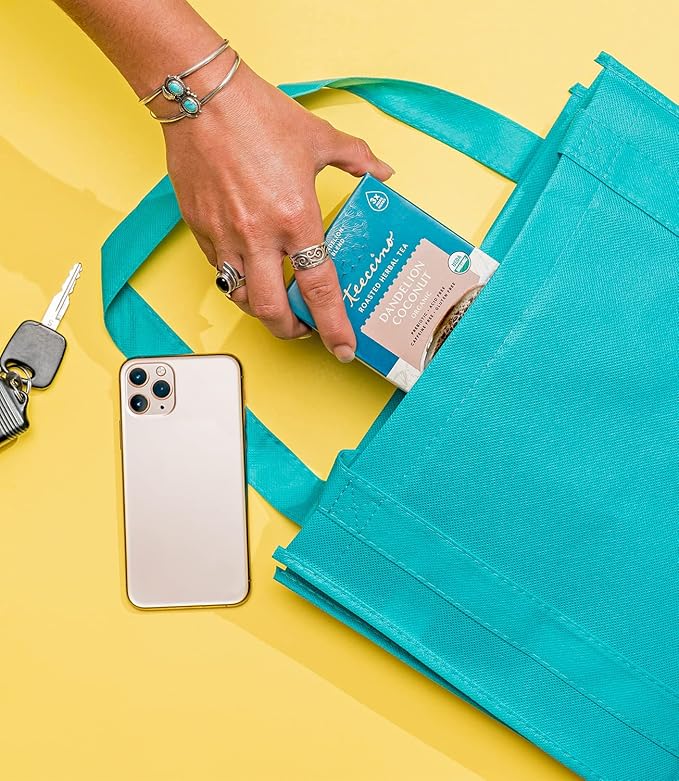 Teeccino Dandelion Root Tea – Coconut – Caffeine Free, Roasted Herbal Tea with Prebiotics, 3x More Herbs than Regular Tea Bags, Gluten Free - 10 Tea Bags