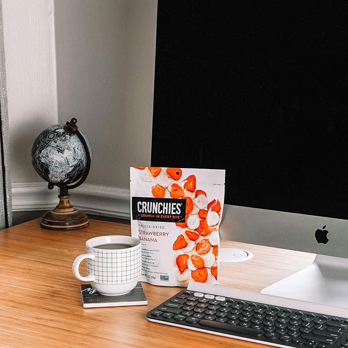 Crunchies Freeze-Dried Fruits, 100% All Natural Crispy Fruit, Non GMO and Kosher, Resealable Freeze Dried Fruit Snack Packs, Pack of 6 (Strawberry Banana)