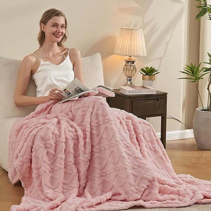 Birthday Gifts for Women Self Care Gifts Get Well Soon Gifts, Rose Relaxation Spa Gift Basket Sets with Luxury Flannel Blanket, Unique Mothers Day Mom Gifts Basket for Mom Wife Grandma Sister Friend