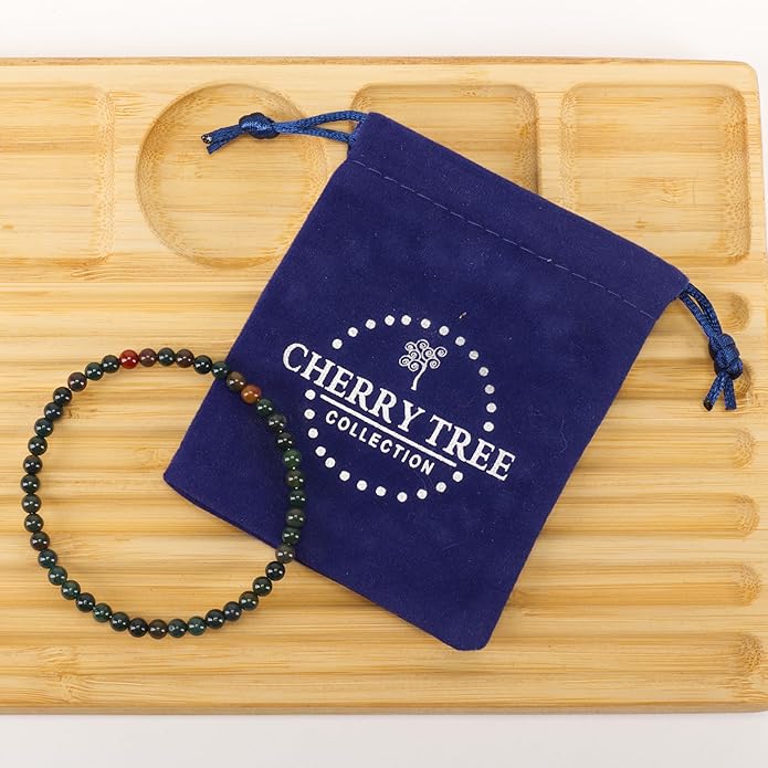 Cherry Tree Collection - Small, Medium, Large Sizes - Gemstone Beaded Bracelets For Women and Men - 4mm Round Beads