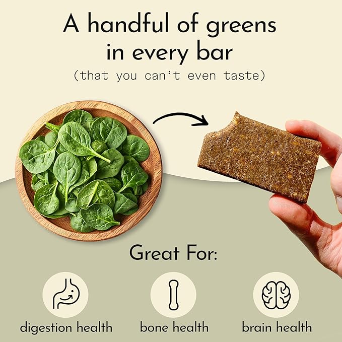 Send Bars Plant-Based Vegan Healthy Protein Bars, With Greens (Peanut Butter, 8 Bars) – Only Real Ingredients, Zero Added Sugar, Gluten-Free, Dairy-Free