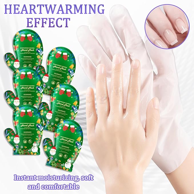 Hand Mask Moisturizing Gloves 6 Pack,Hydrating Hand Mask for Women,Soft Gloves for Dry Cracked Skin N