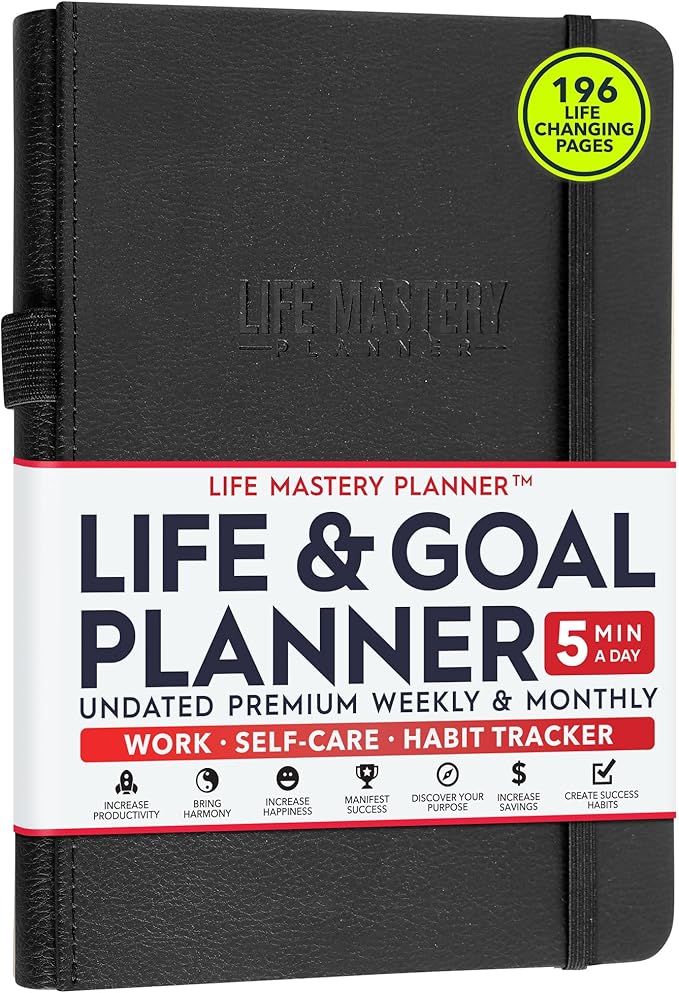 Life & Goal Planner - A 12 Month Journey to Crush Your Goals, Increase Productivity, Passion, Success & Happiness - Weekly & Monthly Life Planner, Habit-Tracker, Gratitude Journal & Organizer