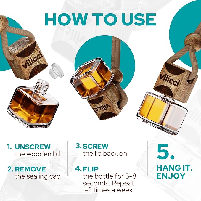 Vilicci Fallen Angel Car Air Freshener – Long Lasting Car Diffuser | Vegan & Cruelty-Free Oil Ingredients | Refreshing & Odor Eliminating Car Perfume | Lasts up to 120 Days