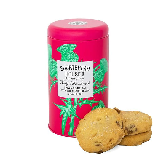 Shortbread House of Edinburgh White Chocolate & Hazelnut Shortbread Biscuits, Truly Handmade, 4.9 Ounce (Pack of 1)