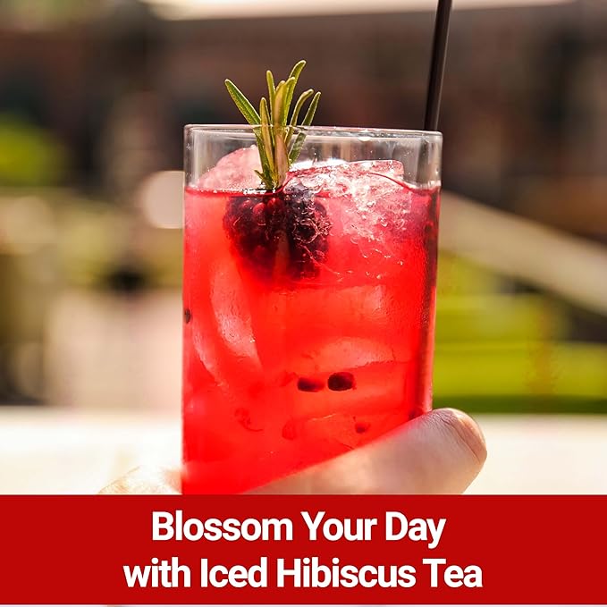 Akshit Hibiscus Tea With Moringa Leaves, Hibiscus Tea Blend, 75Tea Bags, Te De Hibisco, Caffeine Free, Sugar Free, Non GMO, No Additives.