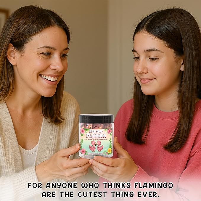 Positive Flamingo Jar ā 60 Affirmation Cards for Anxiety & Self Care, Flamingo Gifts for Women, Teens & Sister, Friends, Cards to Reduce Anxiety & Increase Relaxation, White Elephant Gifts