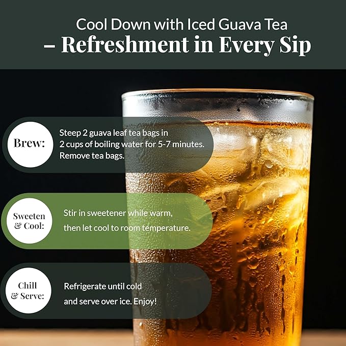 Akshit Guava Leaf Tea, 75 Tea Bags, 100% Natural Guava Leaves (Hojas De Guayaba), HerbalTea, Sugar Free, Caffeine Free, Non GMO, No Additives.