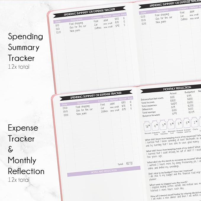 Financial Planner - Monthly Budget Planner with Cash Envelopes & Monthly Bill Organizer | A 12-Month Journey to Financial Freedom | Bill Payment Tracker Organizer, Debt, Expense Tracker & Money Saving