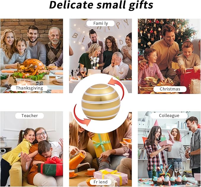 Desk Toys for Fidget Kinetic Cool-Gadgets: 180 Seconds Spinning Toy, Cool-Stuff Thing for Adult Teen Children Kid, Optical-Illusion Stress-Relief Gifts Ball for Man Women Home Office School Christmas