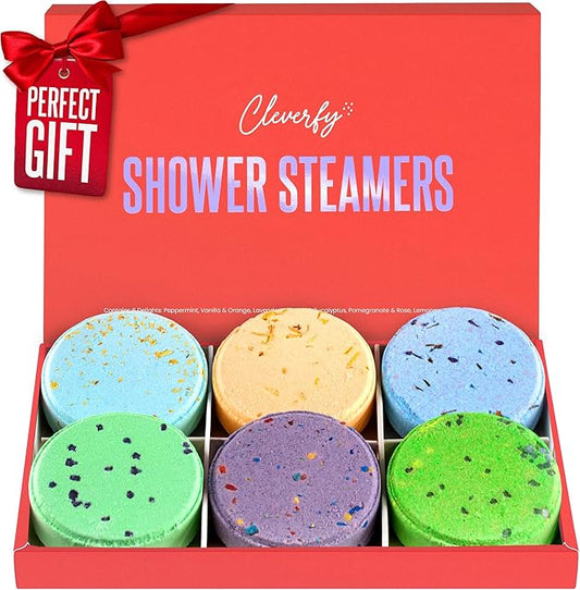 Cleverfy Shower Steamers Aromatherapy – Stocking Stuffers for Women, Teens and Wife – Christmas Gifts for Women and Teen Girls – White Elephant Gifts for Adults – 6 Tablets