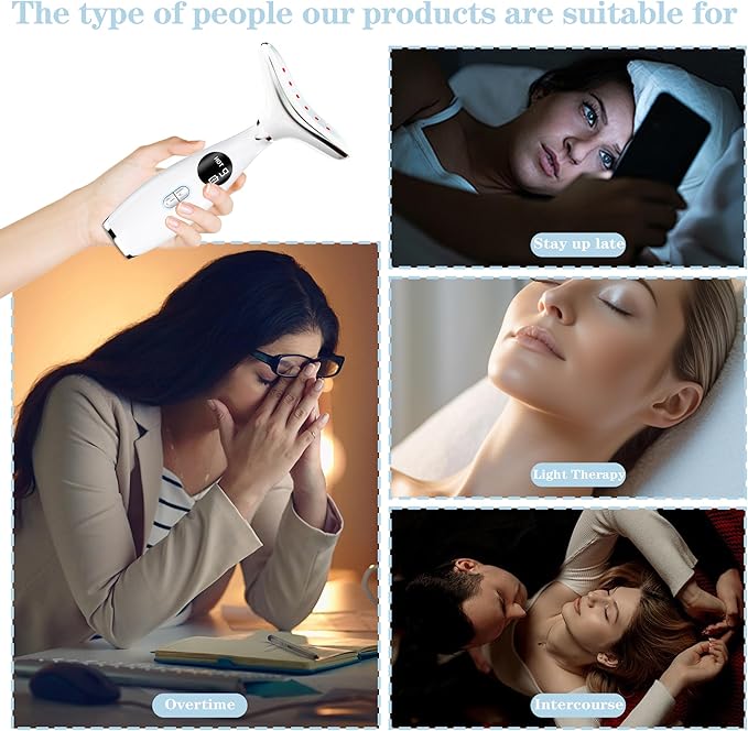 Face and Neck Beauty Massage Wand, 3 Modes - 9 Vibration Frequencies - LED - Heating, 3-in-1 Facial Sculptor for Skin Care at Home Therapy Face Massager Tool for Skin Tightening and Lifting