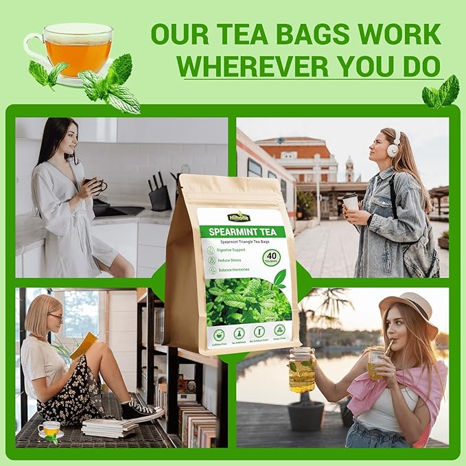Spearmint Leaf Herbal Tea - Caffeine Free, 40 Tea Bags