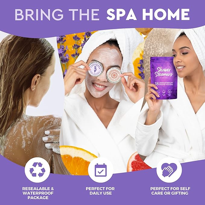 Cleverfy Shower Steamers Aromatherapy – Stocking Stuffers for Women, Teens and Wife – Christmas Gifts for Women and Teen Girls – White Elephant Gifts for Adults – 18 Tablets