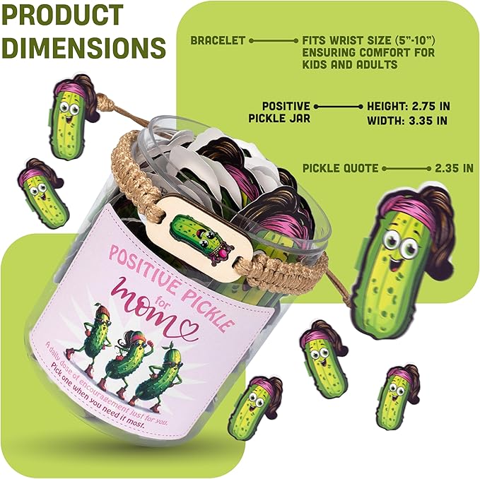 60 Positive Pickle Cards For Mom, Gifts For Mom, Pickle Gifts, Fun Gifts, Funny Gifts For Mom, Mothers Day Gifts for Mom from Daughter Son, Affirmation Cards For Mom