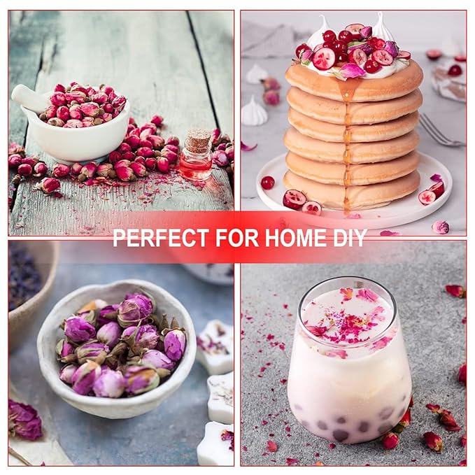 TIAN HU SHAN Rose Tea Loose Leaf, Premium Dried Rose Buds, Food Grade Natural Herbal Tea, Caffeine Free Sugar Free, 4 Ounce Pack of 1