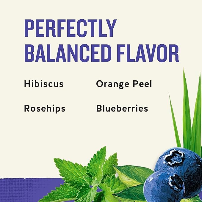 Celestial Seasonings True Blueberry Herbal Tea, Caffeine Free, 20 Tea Bags Box (Pack of 6)