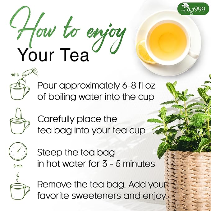 TOG999, Premium Moroccan Mint Green Tea | 60 Tea bags | Traditional Green Tea with Spearmint ā Refreshing Flavor, Premium Quality Herbal Blend. Gluten-Free. Vegan