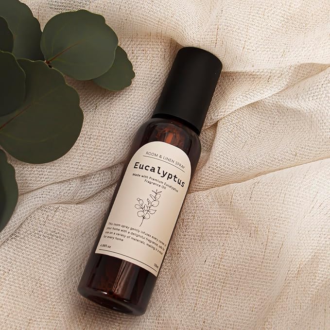 Eucalyptus Linen and Room Spray, Fragrant Room Spray, Odor Eliminator, Long Lasting Air Fresheners for Home, Bedding, Fabrics, 8.12 fl oz