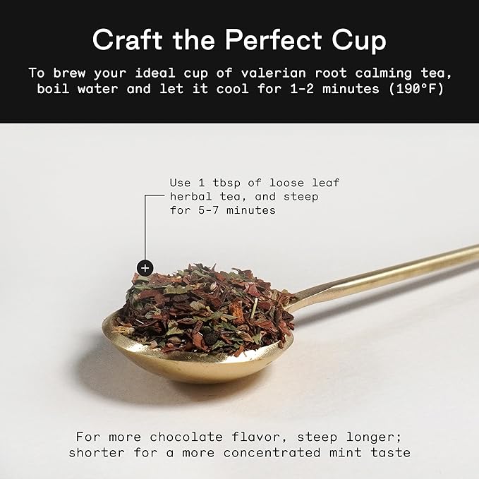 Firebelly Tea After Dinner Mint, Organic Chocolate & Mint Tea with Valerian Root for Sleep, Loose Leaf Herbal Drink, Caffeine-Free, For Relaxing Nighttime, 3.5 oz, Pack of 1