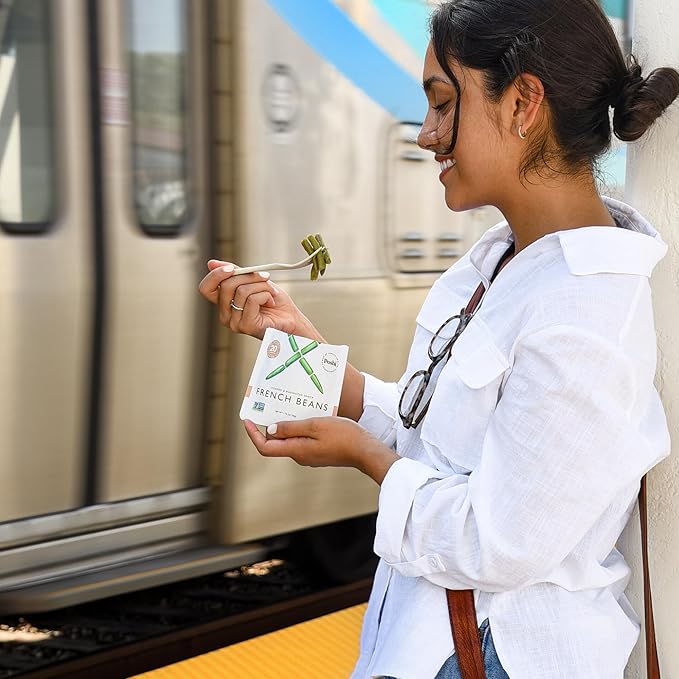 POSHI Marinated French Green Bean Snack Pack | Original Flavor | Keto, Vegan, Paleo, Non GMO, Low Carb + Calorie, Gluten Free, Fully Cooked Vegetables, Gourmet, Healthy, All Natural (10 Pack, 1.76 oz)