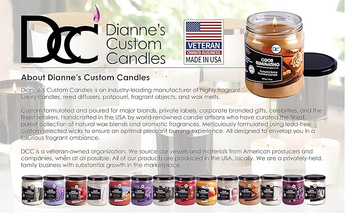 Bamboo Odor Eliminating Highly Fragranced Candle - Eliminates 95% of Pet, Smoke, Food, and Other Smells Quickly - Up to 80 Hour Burn time - 12 Ounce Premium Soy Blend