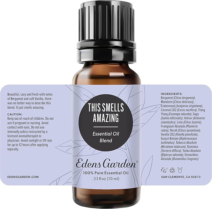 Edens Garden This Smells Amazing Essential Oil Blend- 100% Pure Premium Grade, Undiluted, Natural, Therapeutic, Aromatherapy, The Best for Diffusing, Skin, Candle, Humidifiers 10 ml (.33 fl oz)