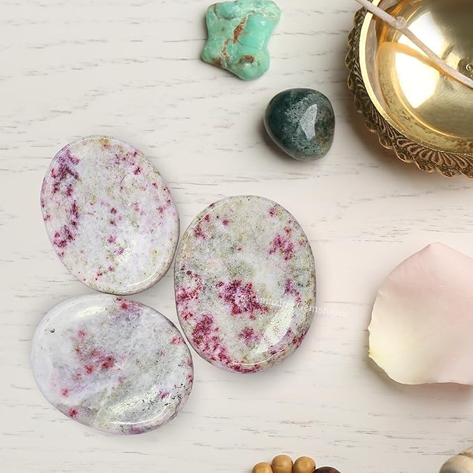 Amazing Gemstone Cinnabarite Worry Stone Crystals and Healing Stones - Worry Stones for Stress Relief Gifts - Piedra Crystal Fidget for Meditation - Unique Stocking Stuffers and Birthday Gifts