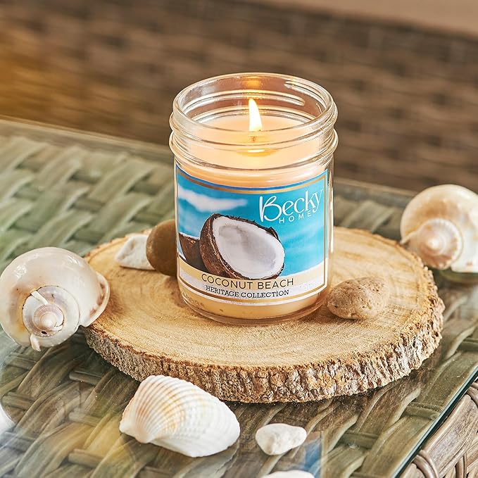 8oz Coconut Scented Candles for Home, 45 Hrs Soy Wax Candle, Aromatherapy Candle Gifts for Men and Women