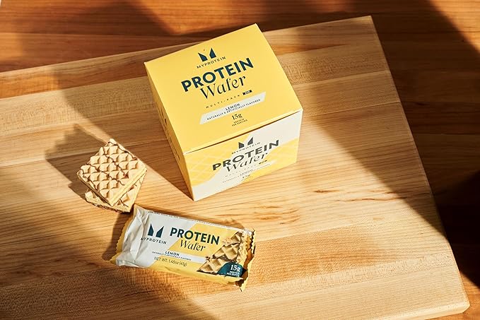 Myprotein Protein Bars, Crispy Protein Wafers, 15g High Protein Snacks, Box of 10 Lemon Wafers Packs, Milk & Whey Protein Isolate, Light & Crunchy