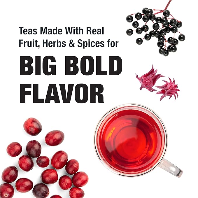 Tiesta Tea - Cranberry Hibiscus Rooibos Tea, Fireberry, Loose Leaf, Herbal Blend with Hibiscus, Cranberry, Currants & Rooibos, Enjoy Hot or Iced, 1.7oz Resealable Pouch, 25 Cups