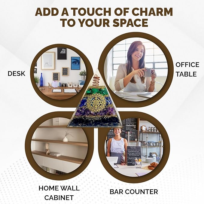 Tourmaline Orgone Pyramid – Anxiety Relief & Energy Shield – Handcrafted Orgone Generator with Tourmaline, Amethyst, Lapis Lazuli & Malachite – Meditation Altar Décor & Gift