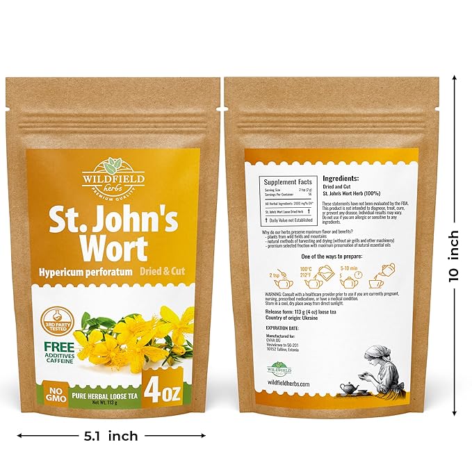 4 oz. St Johns Wort Herb Herbal Tea (Hypericum) - 113g Hierba De San Juan Herb Tea