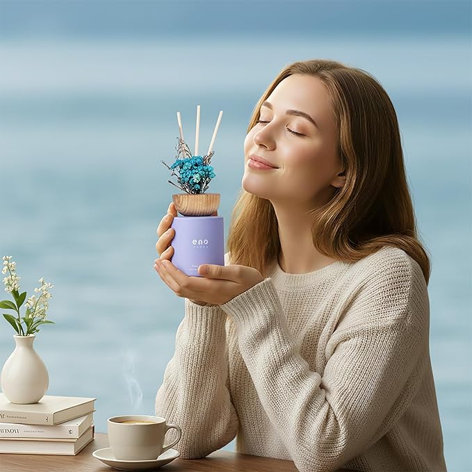 Reed Diffuser Set with Really Dried Flowers, Essential Oils Scented Diffuser with Sticks, Air Fresheners Home Fragrance for Bathroom Shelf Decor & Gift, 5.1oz / 150ml