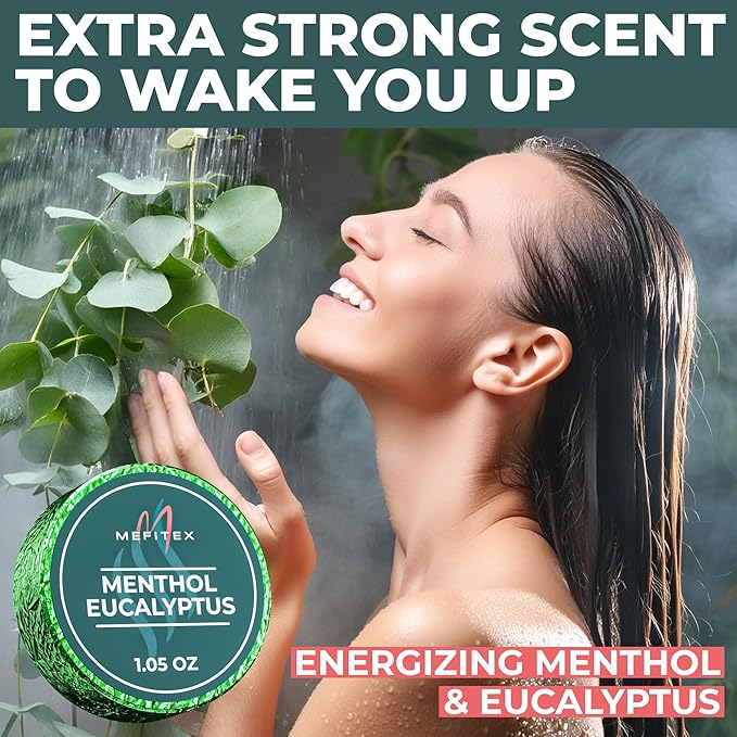 Shower Steamers for Men 15 Pack - Menthol Aromatherapy Shower Steamers, Strong Scent, Long Lasting, Premium Essential Oils, Valentine Gift Relaxation and Sinus Relief