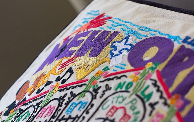 Catstudio New Orleans Embroidered Decorative Throw Pillow