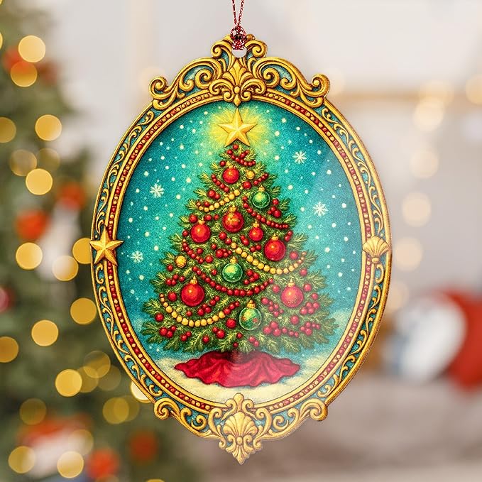 Christmas ornament 2025 - Vintage Christmas ornament - Acrylic xmas ornament - Art ornament - Christmas ornament 2025 - Suncatcher Effect window hanging - car hanging accessories
