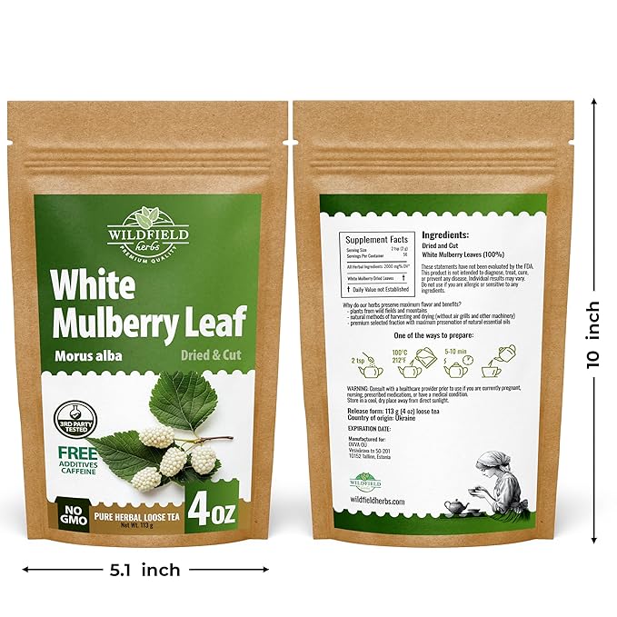 4 oz. White Mulberry Tea Mulberry Leaf Herbal Tea (Morus Alba) - 113g Herb Hoja De Morera