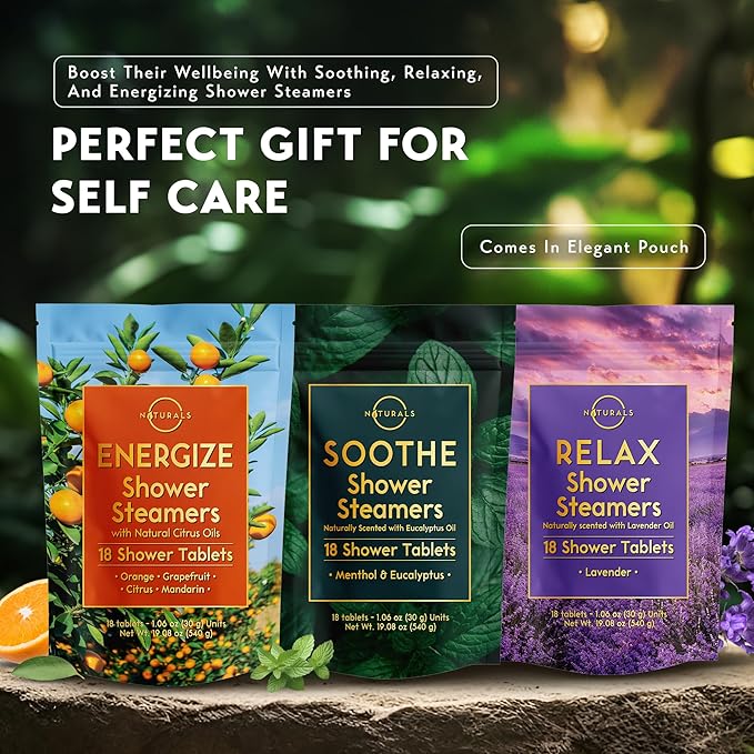 Shower Steamers Aromatherapy - Birthday Gifts for Women - Shower Bombs Aromatherapy, Spa Day Essentials, Relaxation Spa Gifts - Self Care Unique Gifts for Women and Men (Citrus 18 Count)
