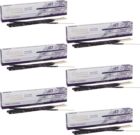 Tulasi Lavender Smudge Incense Sticks Pack – 48 Natural Smudge Sticks (6 Boxes x 8) | Long Burning (55 Min) | Aromatherapy, Spiritual Cleansing, Meditation, Air Purifying Incense | Thanks Giving