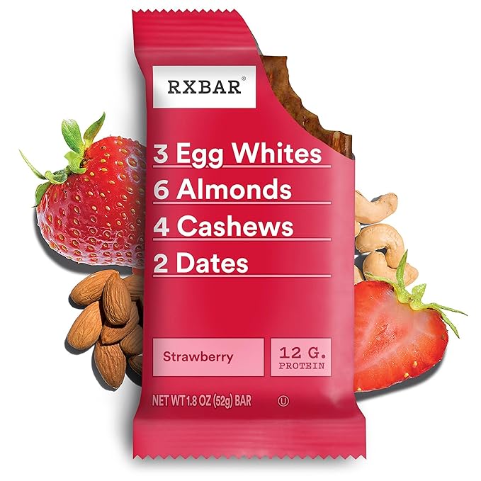 RXBAR Protein Bars, 12g Protein, Gluten Free Snacks, Strawberry (6 Boxes, 30 Bars)