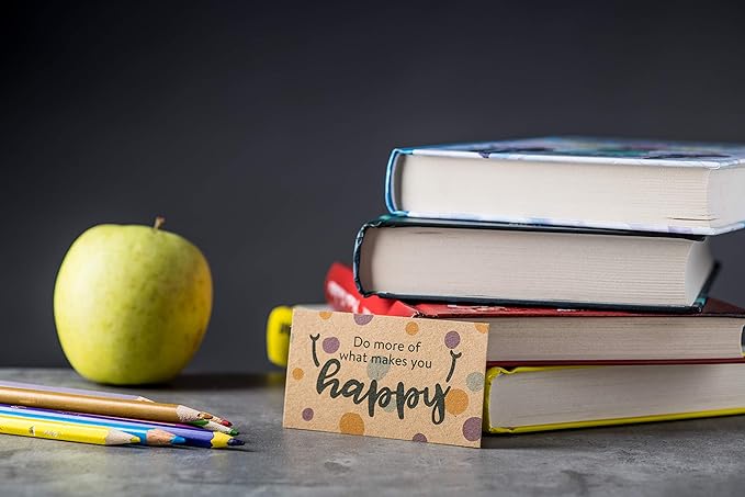 DIVERSEBEE 60 Pack Assorted Inspirational Kraft Cards - Motivational Kindness Mini Note Cards, Encouragement Affirmation Card Set, 60 Unique Motivational Quotes - Business Card Size (Kraft)