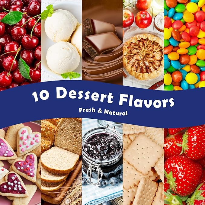 Fragrance Oils, Holamay Dessert Scented Essential Oils for Soap Candle Making, 10x5ml - Creamy Vanilla, Apple Cinnamon, Cookies and More, Aromatherapy Diffuser Oil Scents, Holiday Essential Oil Set