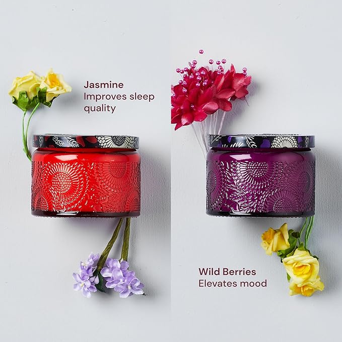Scented Candle Set - 4-Pack, Purple Box - Aromatherapy Scents for Birthday Gifts for Mom - Over 160-Hour Burn Time for Mom Birthday Candles