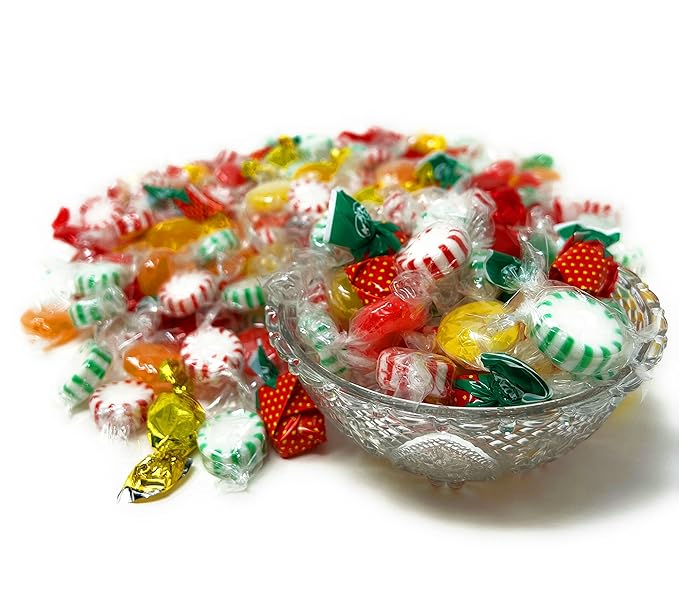 Halloween Holiday Special American Old Fashioned Hard Candy - Peppermint and Spearmint Starlights, Cinnamon Disks, Butterscotch, Strawberry Jelly Filled Candy and Fruity Hard Candy - Bulk Holiday Classics Assortment- Individually Wrapped, 48 oz.