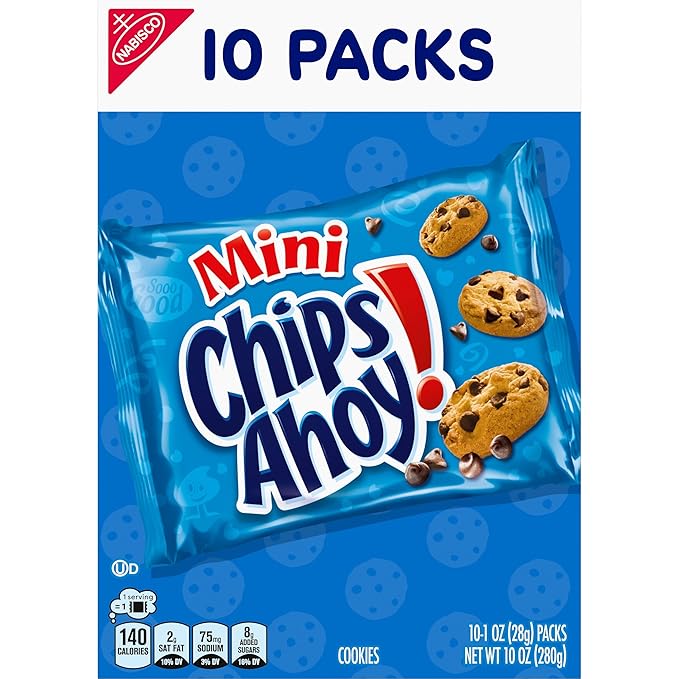 CHIPS AHOY! Mini Original Chocolate Chip Cookies, 10 Snack Packs (Pack of 2)