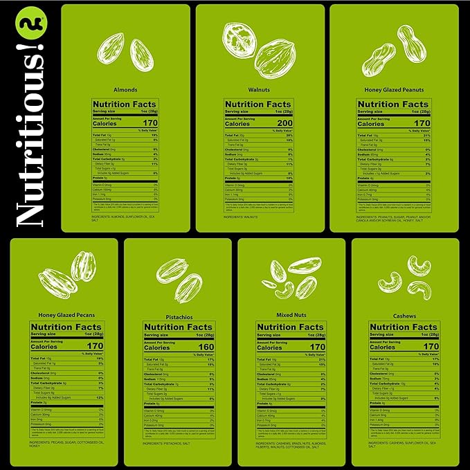 NUT CRAVINGS - Diwali Sweets Hamper Mixed Nuts Gift Basket + Heart Ribbon (7 Assortments) Food Arrangement, Healthy Snack Care Package, Food Assortments