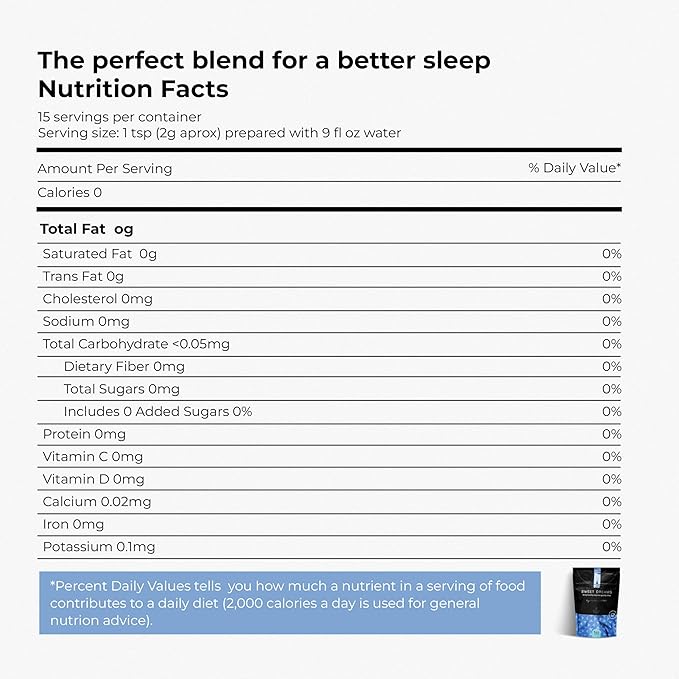 Michelle Peiret Sweet Dreams Sleep Tea Blend, Natural Bedtime Tea for Restful Nights, Raspberry Flavored, 15 Servings