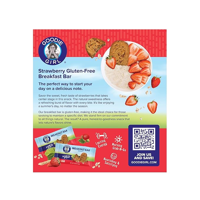 Goodie Girl Soft Breakfast Bar, Strawberry | Baked, Chewy, Gluten Free (3 Pack)