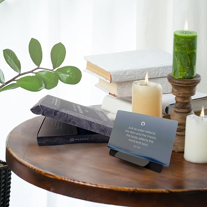 MESMOS 52 Mindfulness Cards with Action Plans. Relaxation Stress Relief Gifts for Men and Women, Positive Affirmation Cards, Anxiety Relief Items, Meditation Self Care Kit, Spiritual Gifts for Women